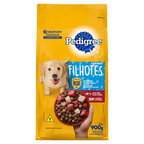 Alimento para Cães Filhotes 2 a 18 Meses Carne, Frango e Cereais Pedigree Pacote 900g
