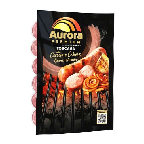 Linguiça Toscana sabor cerveja e cebola caramelizada Aurora Premium 500g