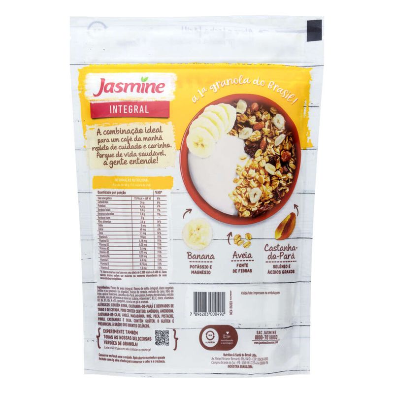 Granola-Integral-Vegana-Banana-e-Canela-Jasmine-Pacote-300g