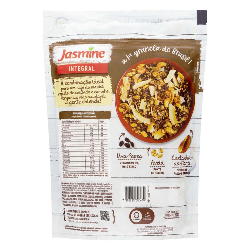 Granola-Integral-Vegana-Cereais-Maltados-Jasmine-Pacote-300g