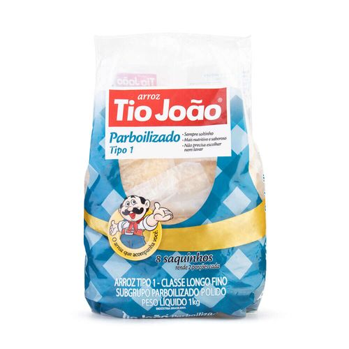 Arroz Parboilizado Tio João com 8 Saquinhos 1kg