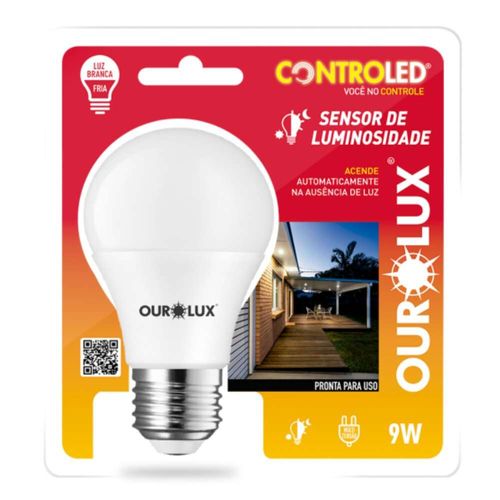 Lâmpada Inteligente Controled Sensor de Luminosidade 9W Ourolux