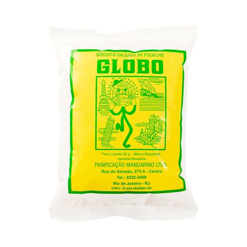 Biscoito Polvilho Salgado Globo Pacote 30 g