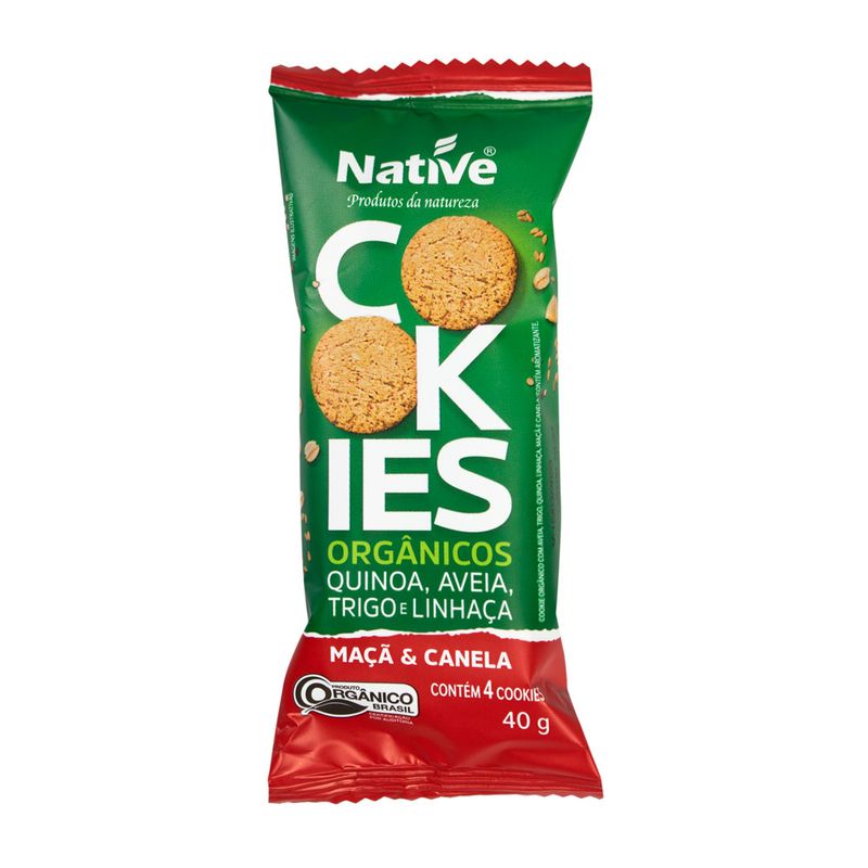 Cookie Orgânico Native Aveia, Maçã e Canela 40g