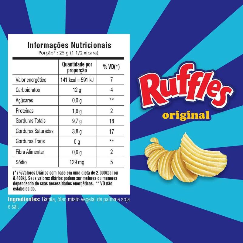 Batata-Frita-Ondulada-Ruffles-Original-Elma-Chips-Pacote-76G