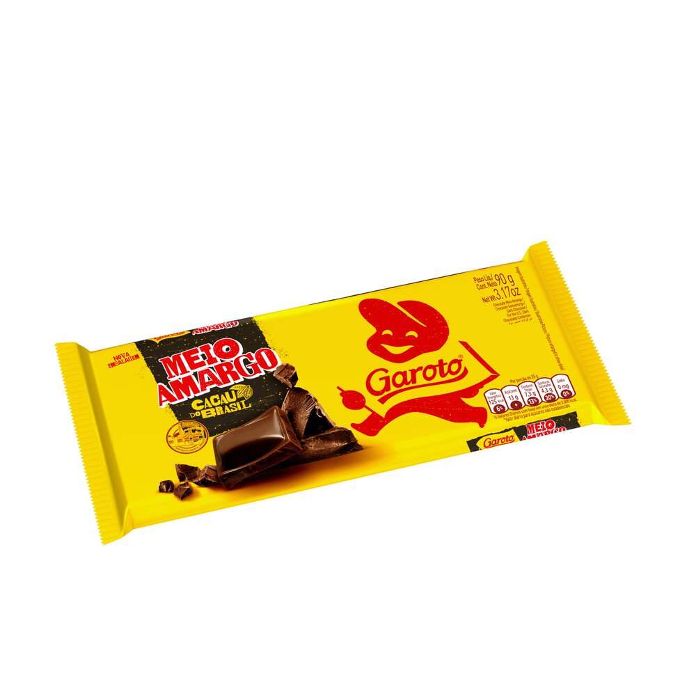 Chocolate Meio Amargo Garoto 90g Zona Sul 1884