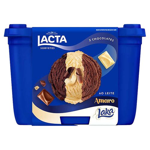 Sorvete 3 Chocolates Lacta Pote 1,5l