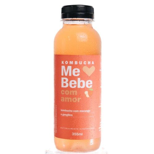 Kombucha Me Bebe com Amor Morango e Gengibre 355ml