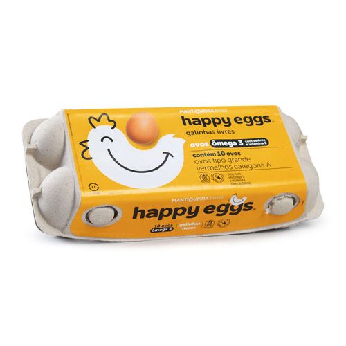 Ovos Grandes Mantiqueira Ômega 3 Happy Eggs com 10 Unidades