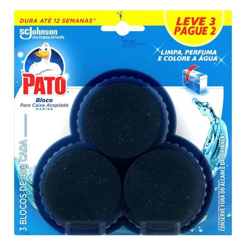 Detergente Sanitário Bloco para Caixa Acoplada Marine Pato 40g Cada Leve 3 Pague 2 Unidades