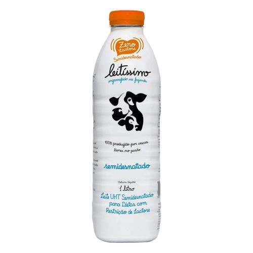 Leite UHT Semidesnatado Zero Lactose Leitíssimo Garrafa 1l