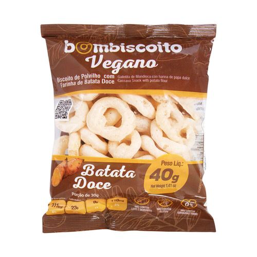 Biscoito Polvilho Vegano Batata Doce Bombiscoito 40g