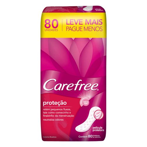 Protetor Íntimo Diário Carefree Original com Perfume com 80 Unidades
