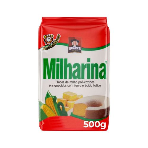 Flocos De Milho Pré-Cozido Quaker Milharina Pacote 500G