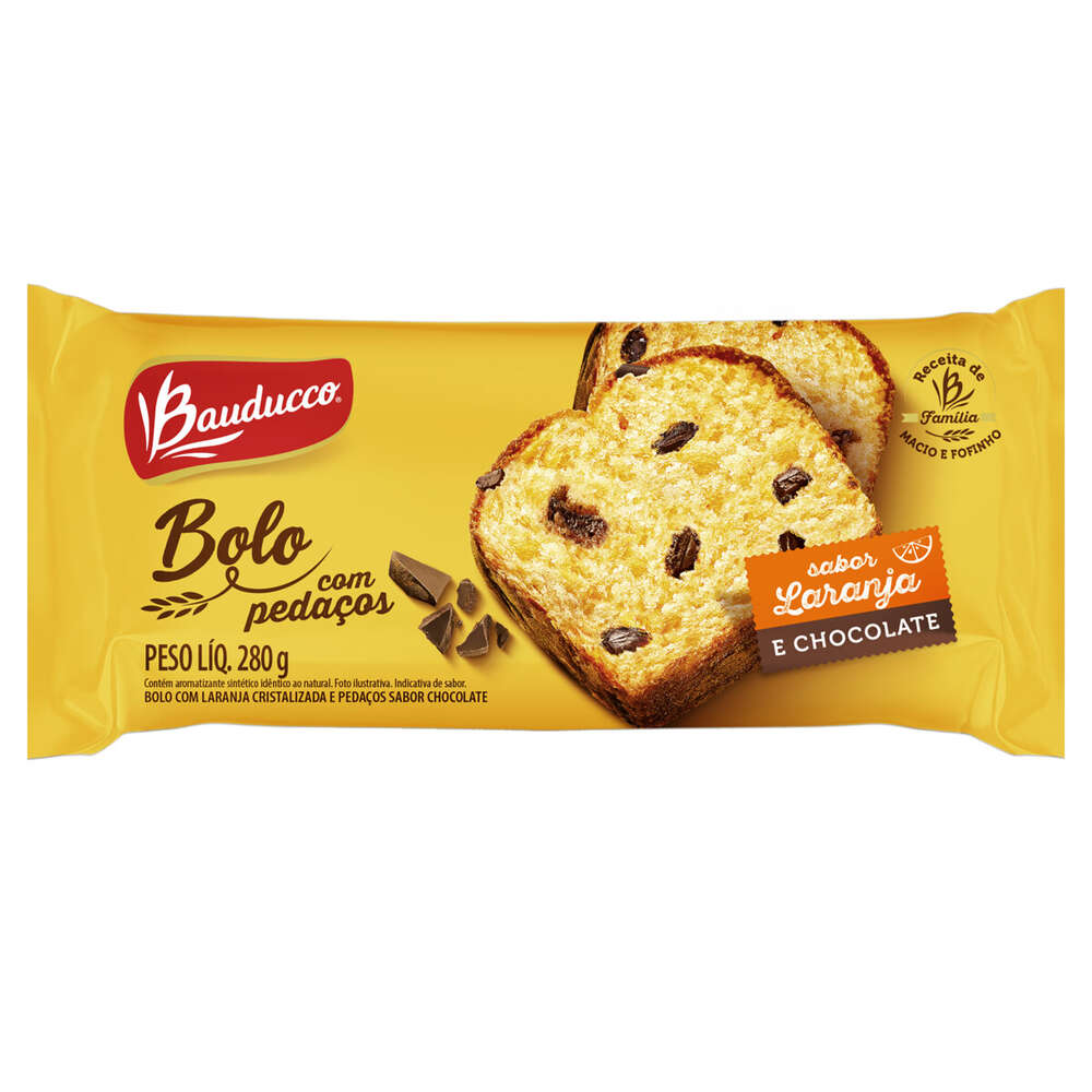 Bolo Bauducco Laranja Cristalizada Com Gotas De Chocolate 280g