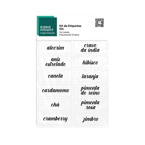 Kit Etiquetas Gin Paramount unidade