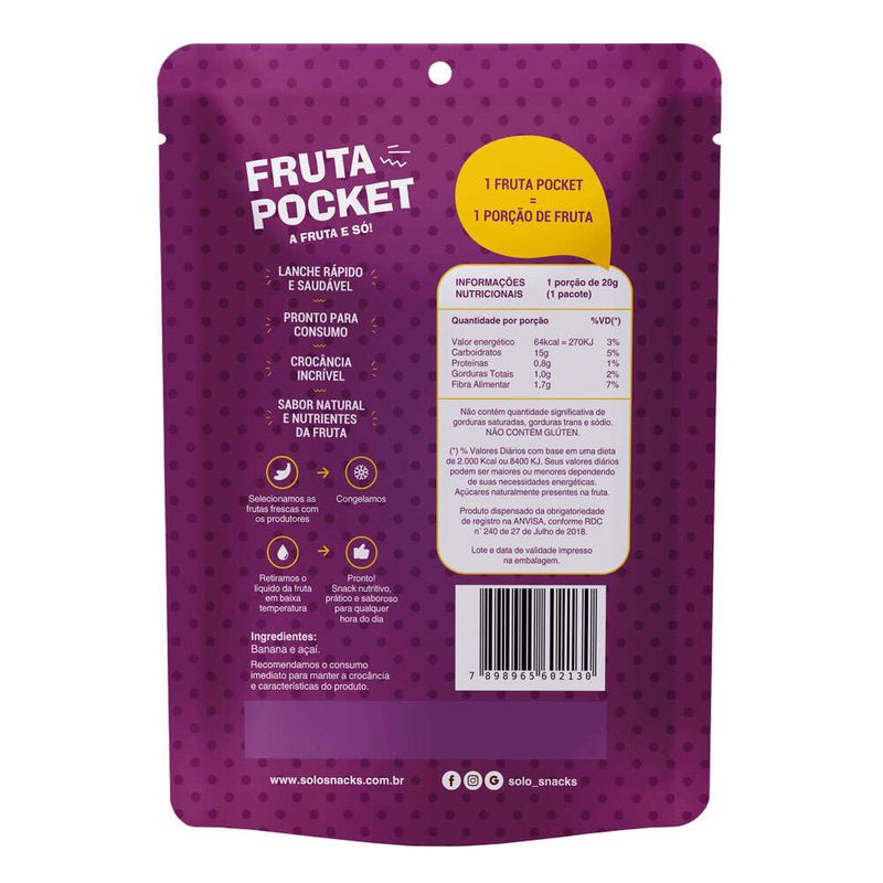 Fruta-Pocket-Banana-com-Acai-Liofilizado-Solo-Snacks-20g