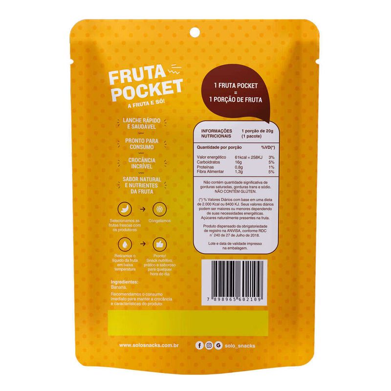 Fruta-Pocket-Banana-Liofilizada-Solo-Snacks-20g