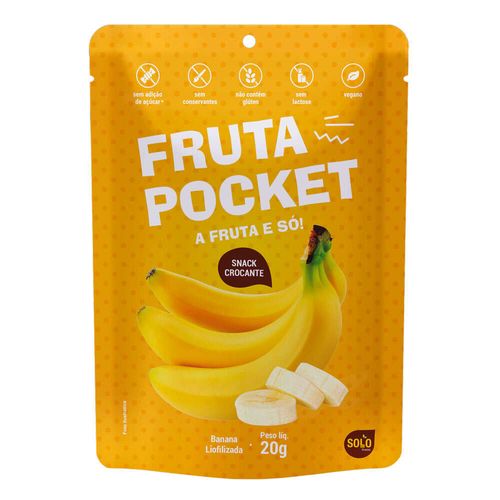 Fruta Pocket Banana Liofilizada Solo Snacks 20g