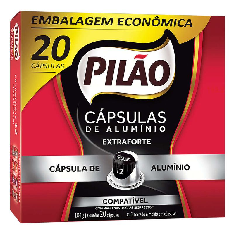 Cafe-em-Capsula-Torrado-e-Moido-Espresso-Extraforte-Pilao-Caixa-104g