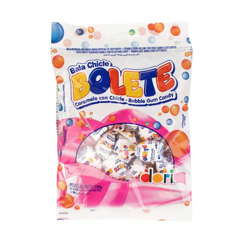 Bala-Tutti-Frutti-Recheio-Chicle-Dori-Bolete-Pacote-100g