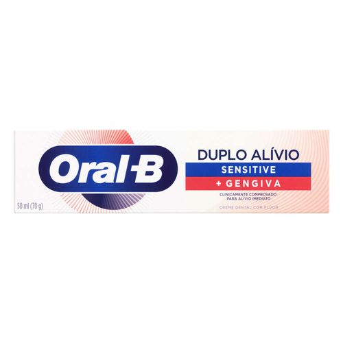 Creme Dental Oral-B Duplo Alívio Sensitive + Gengiva Caixa 70g