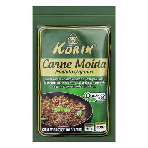 Carne Bovina Moída Congelada Orgânica Korin 400g