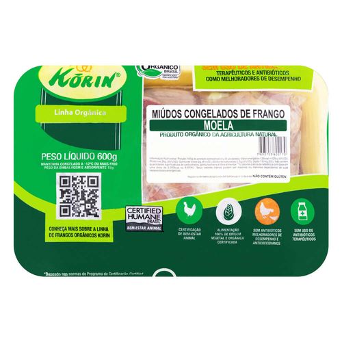 Moela de Frango Congelada Orgânica Korin 600g