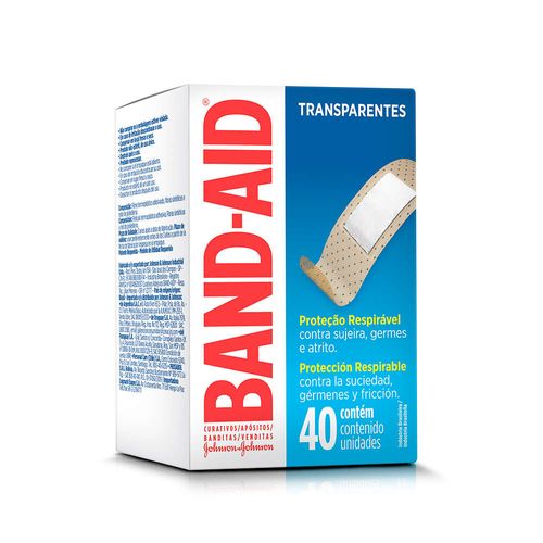 Curativo Adesivo Transparente Band Aid Caixa Com 40 Unidades
