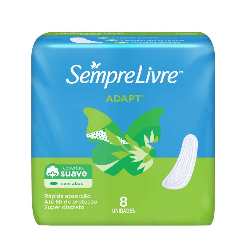 Absorvente-Intimo-Sem-Abas-Sempre-Livre-Adapt-Suave-Pacote-Com-8-Unidades