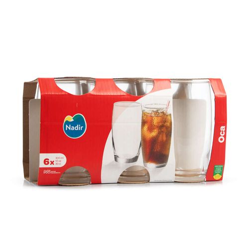 Conjunto Copo Vidro Oca Nadir 6 Unidades 300ml