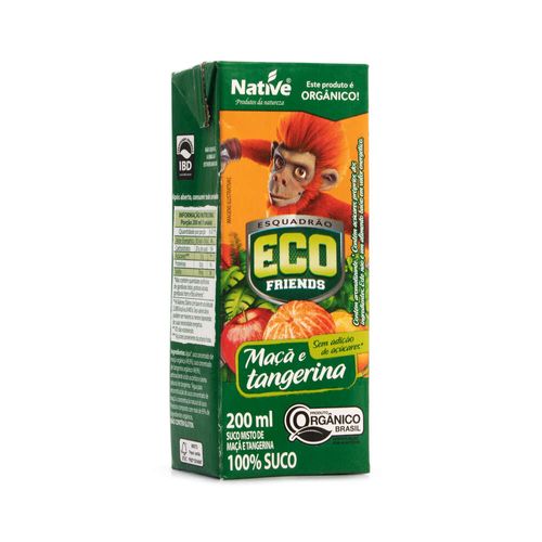 Suco Orgânico Maçã e Tangerina Esquadrão ECO Friends Native Caixa 200ml