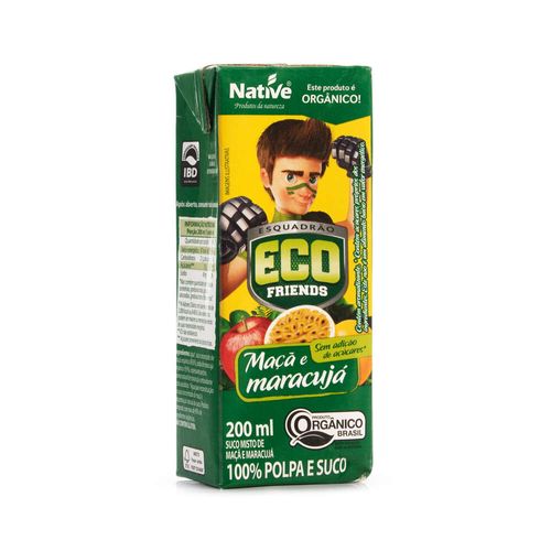 Suco Orgânico Maçã e Maracujá Esquadrão ECO Friends Native Caixa 200ml