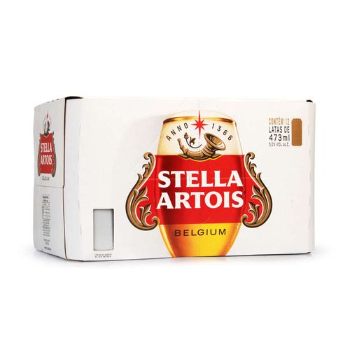 Pack Cerveja Stella Artois Lata com 12 unidades 473ml cada