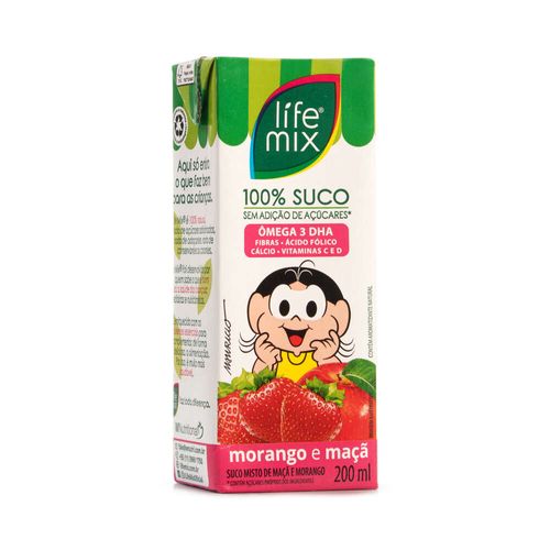 Suco Morango e Maçã Turma da Mônica Life Mix Caixa 200ml