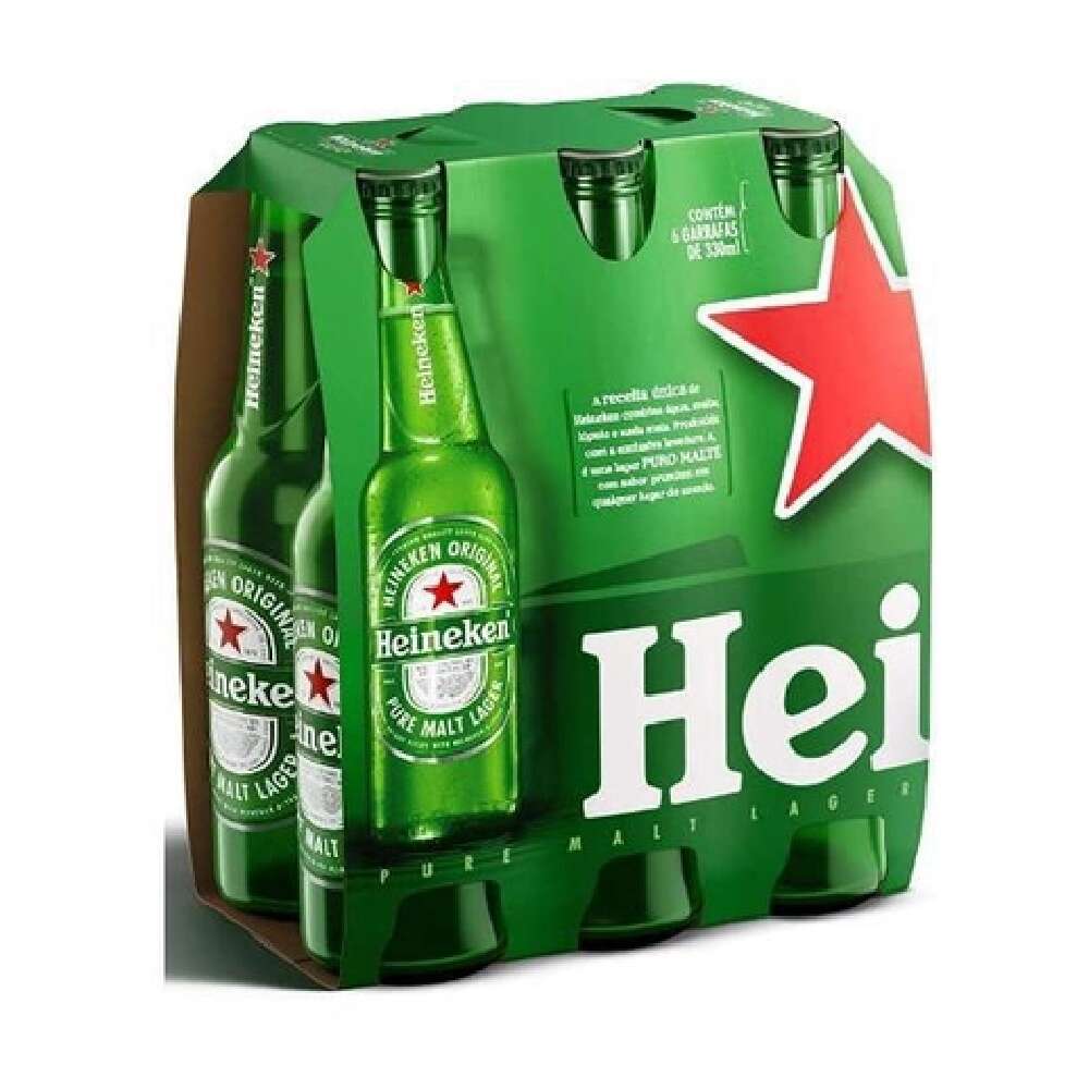 Pack Cerveja Heineken Long Neck Com 6 Unidades 330ml Cada Zona Sul