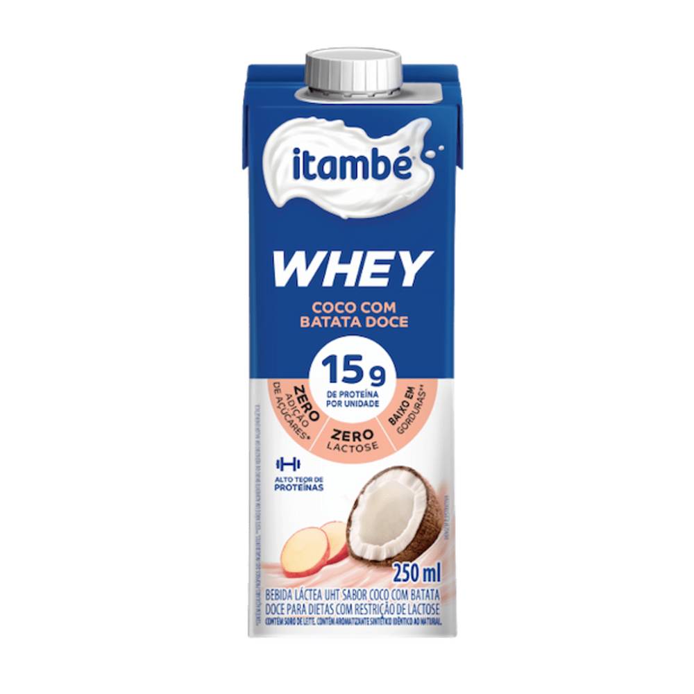 Bebida Láctea Itambé Whey 15g Proteína Coco Com Batata Doce 250ml ...