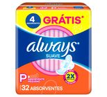 Absorvente com Abas Suave Always Pequeno Pacote 32 Unidades