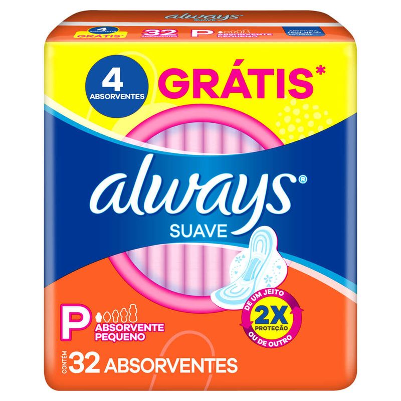 Absorvente-com-Abas-Suave-Always-Pequeno-Pacote-32-Unidades