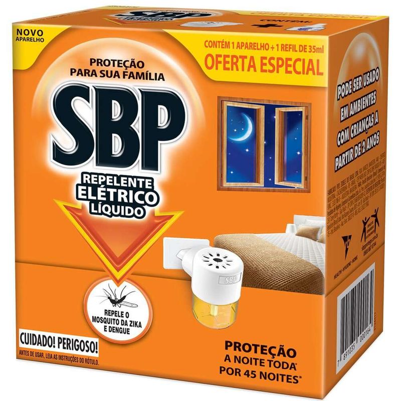 Repelente-Eletrico-Liquido-SBP-45-Noites-Novo-Aparelho---Refil