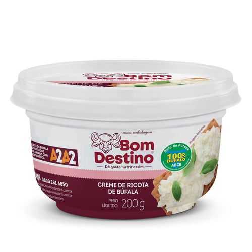 Creme De Ricota De Búfala Bom Destino Pote 200g