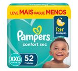 Fralda Descartável Infantil Pampers Confort Sec XXG Pacote 52 Unidades Leve Mais Pague Menos