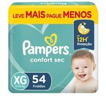 Fralda Descartável Infantil Pampers Confort Sec XG Pacote 54 Unidades Leve Mais Pague Menos