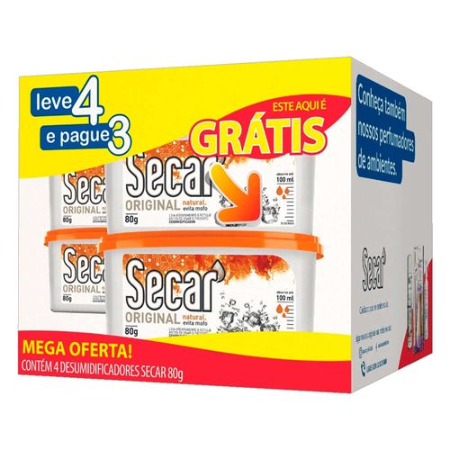 Desumidificador Secar Original Leve 4 Pague 3 80g cada