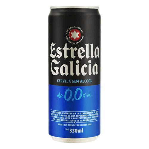 Cerveja Zero Álcool Estrella Galicia Lata 330ml