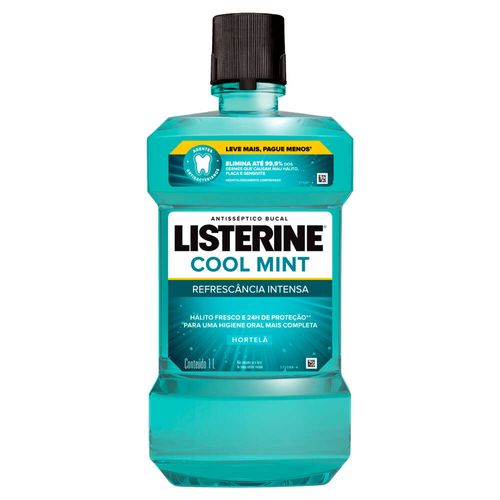 Enxaguante Bucal Antisséptico Hortelã Listerine Cool Mint Frasco 1l Leve Mais Pague Menos