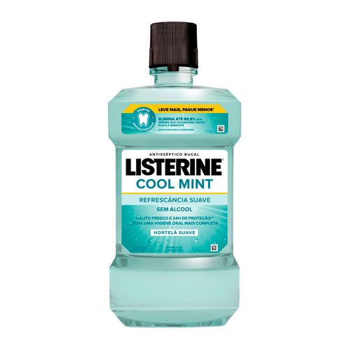 Enxaguante Bucal Antisséptico Zero Álcool Hortelã Suave Listerine Cool Mint Frasco 1l Leve Mais Pague Menos