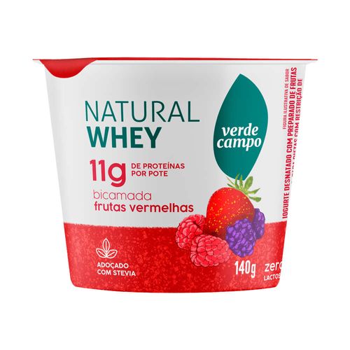 Iogurte Proteico Frutas Vermelhas Verde Campo Natural Whey 11g 140g