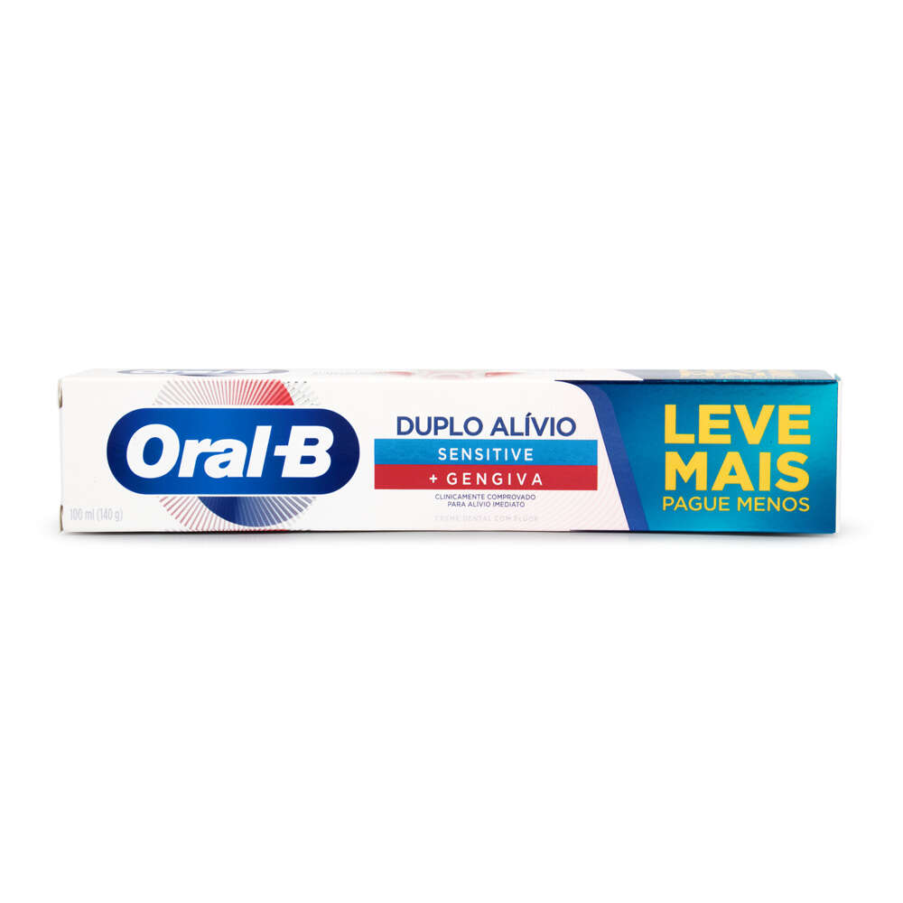 Creme Dental Oral-B Duplo Alívio Sensitive + Gengiva Caixa 140g Leve ...