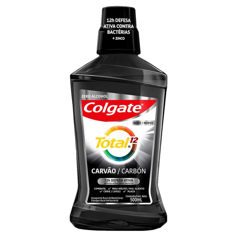 Enxaguante-Bucal-Antibacteriano-Carvao-Zero-Alcool-Colgate-Total-12-Frasco-500ml